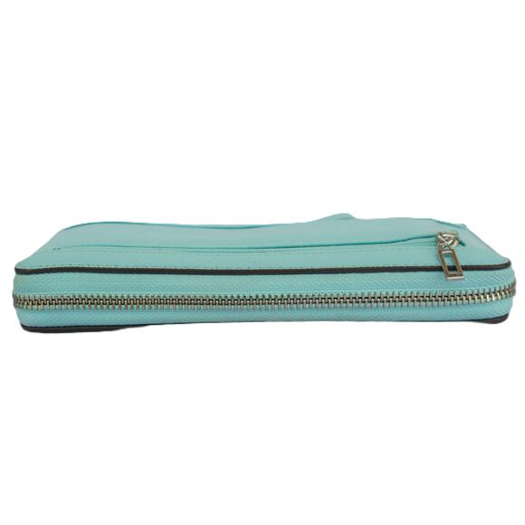 GUESS Katey Large Zip Around Wristlet Wallet Robin Egg Blue Faux Leather - Picture 6 of 7